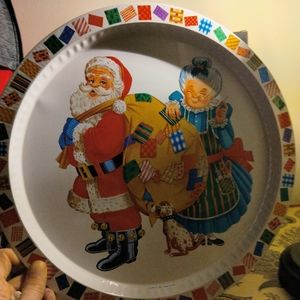 2 vintage large Christmas trays